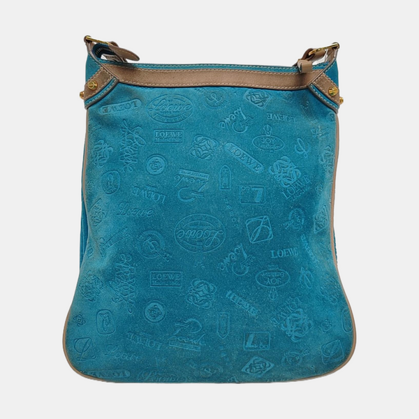 Suede Shoulder Bag Blue
