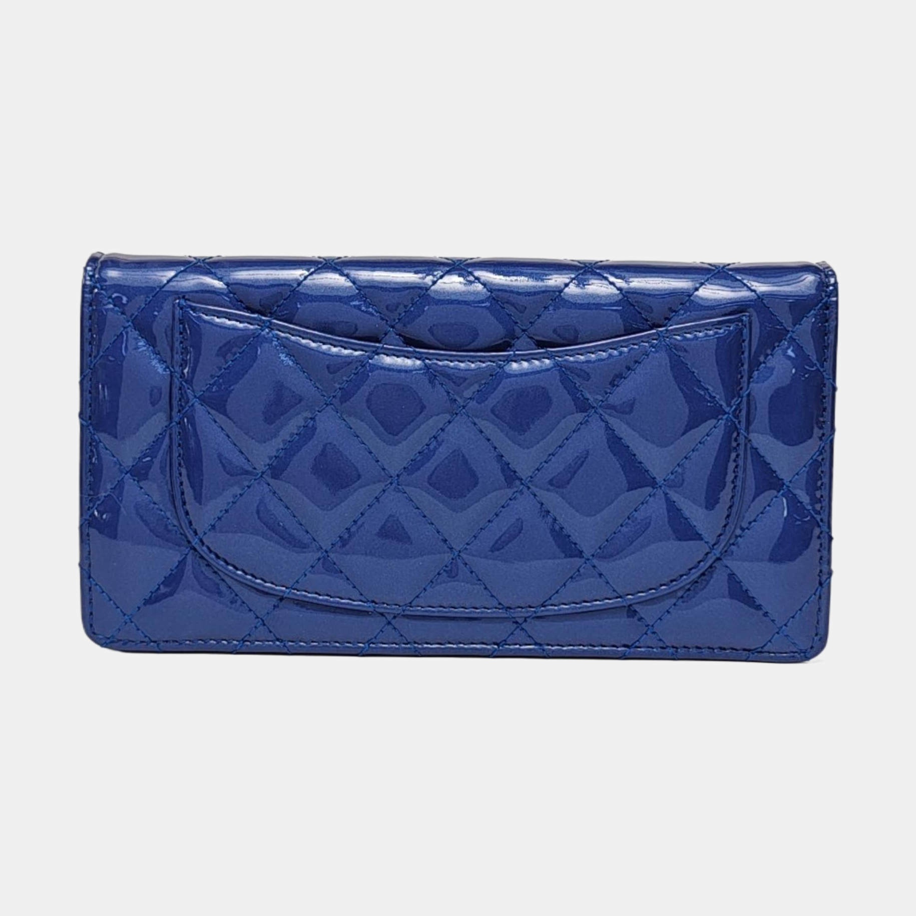Quilted Calfskin Wallet Blue