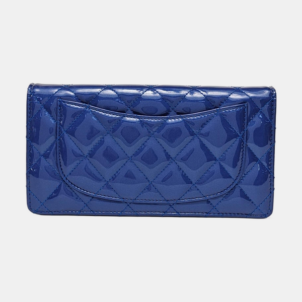Quilted Calfskin Wallet Blue