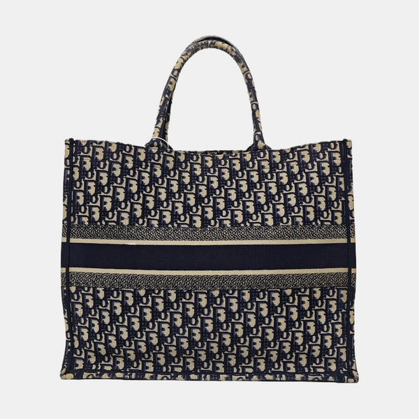 Book Tote Large Oblique Canvas Blue