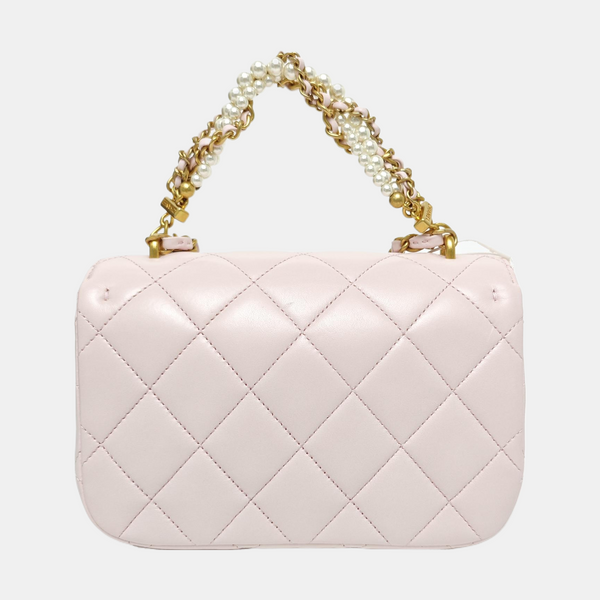 Quilted Lambskin Crossbody Bag Pink