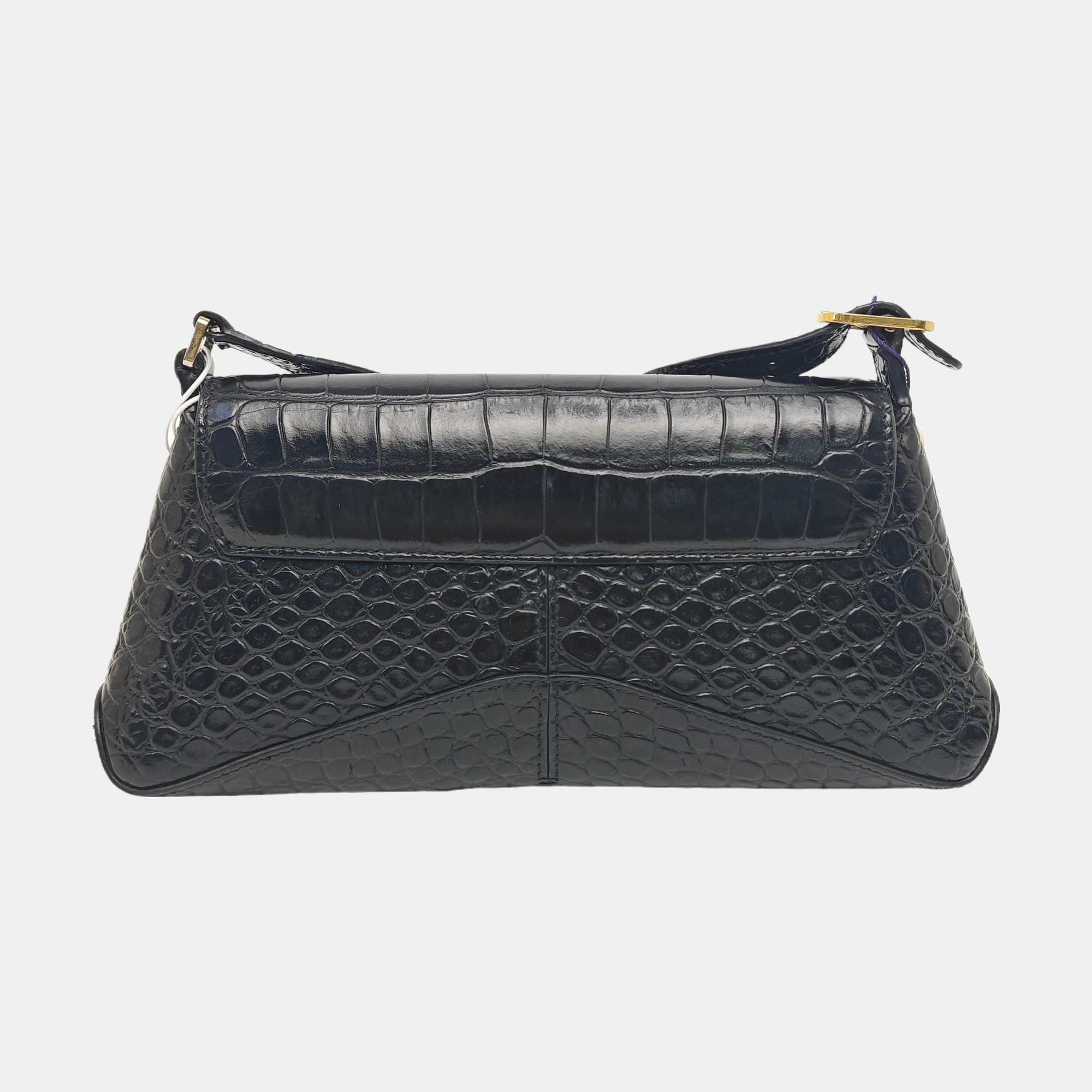 Calfskin Top Handle Bag Black
