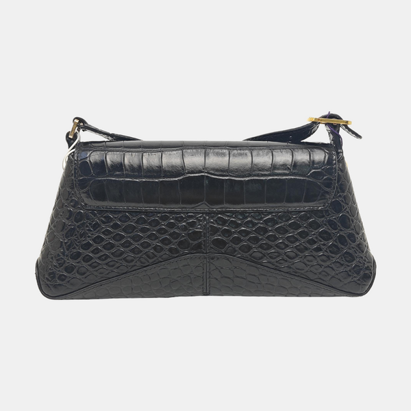 Calfskin Top Handle Bag Black