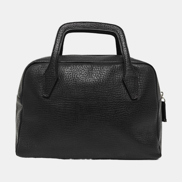 Calfskin Top Handle Bag Black