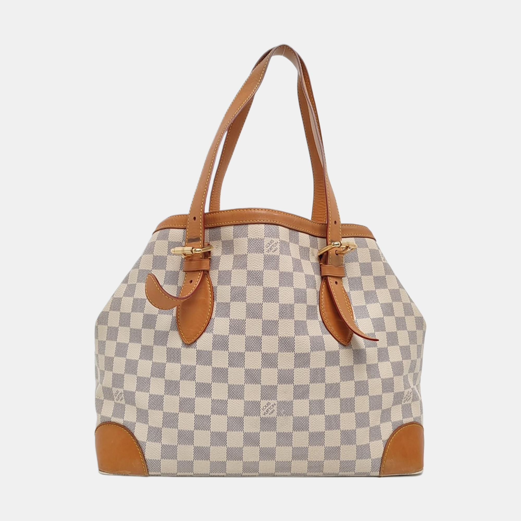 HAMPSTEAD MM Damier Azur Coated Canvas White