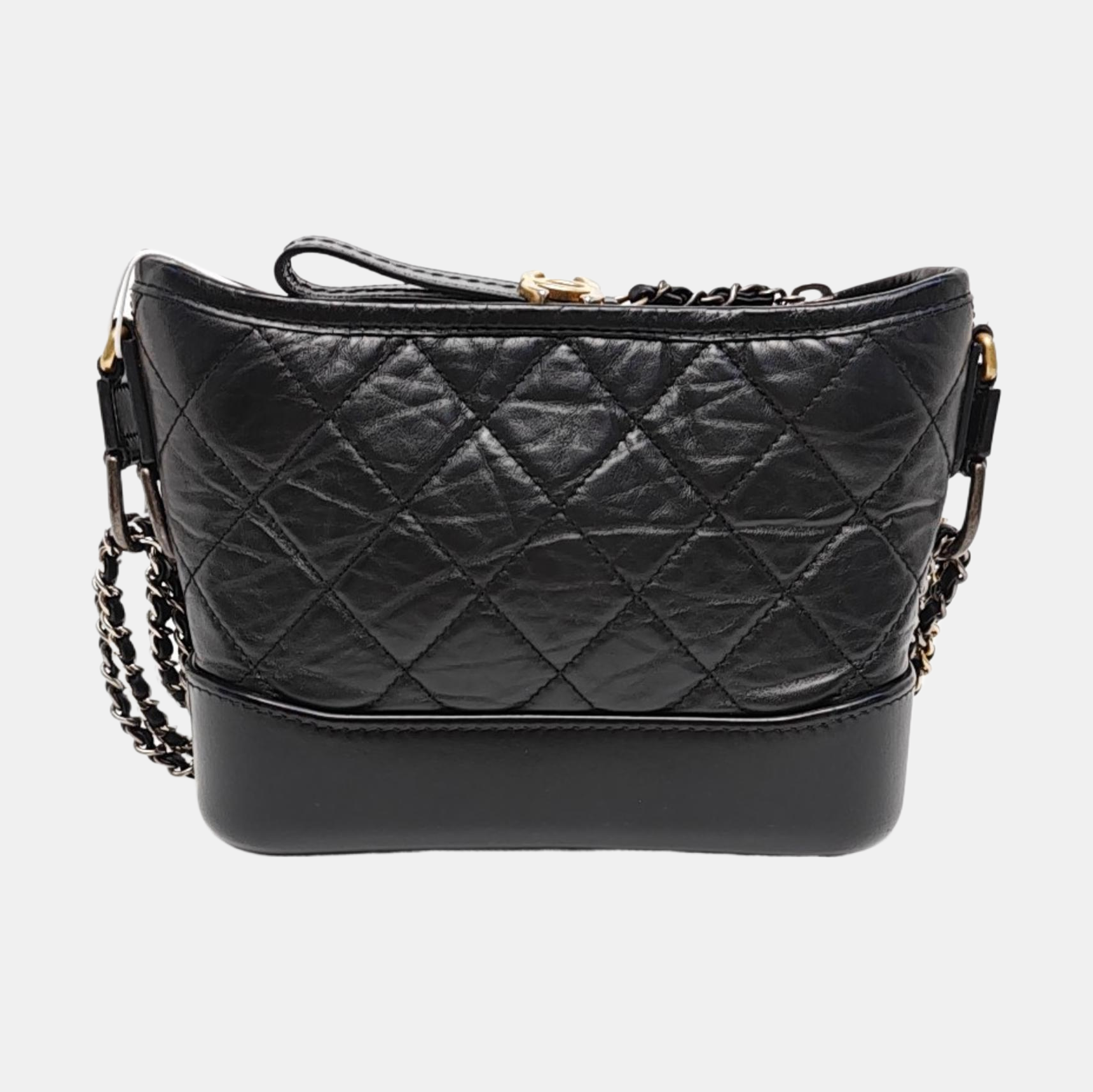 GABRIELLE Small Quilted Vintage Calf Black