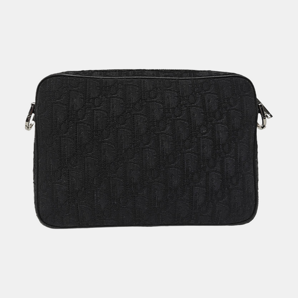 Saddle Medium Oblique Canvas Black