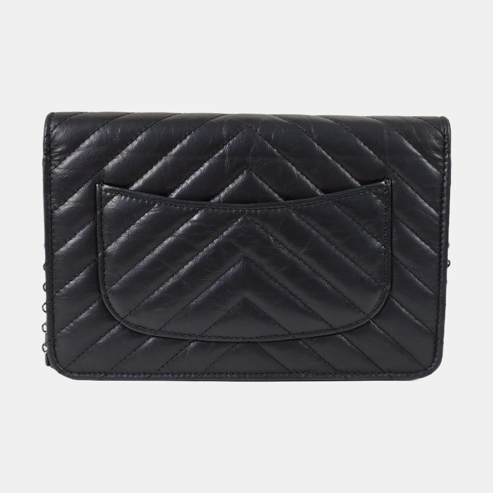 Authenticated pre-owned  2.55 WOC Chevron, Quilted Calfskin Black - Shoulder Bag at Looply