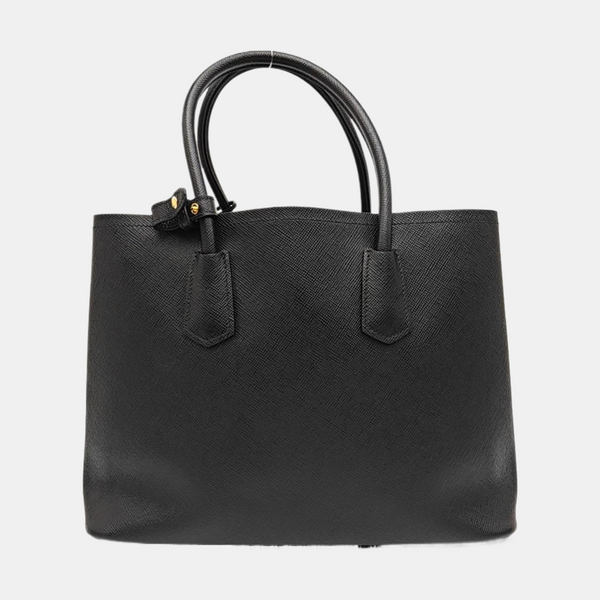 Double Large Saffiano Calfskin Black