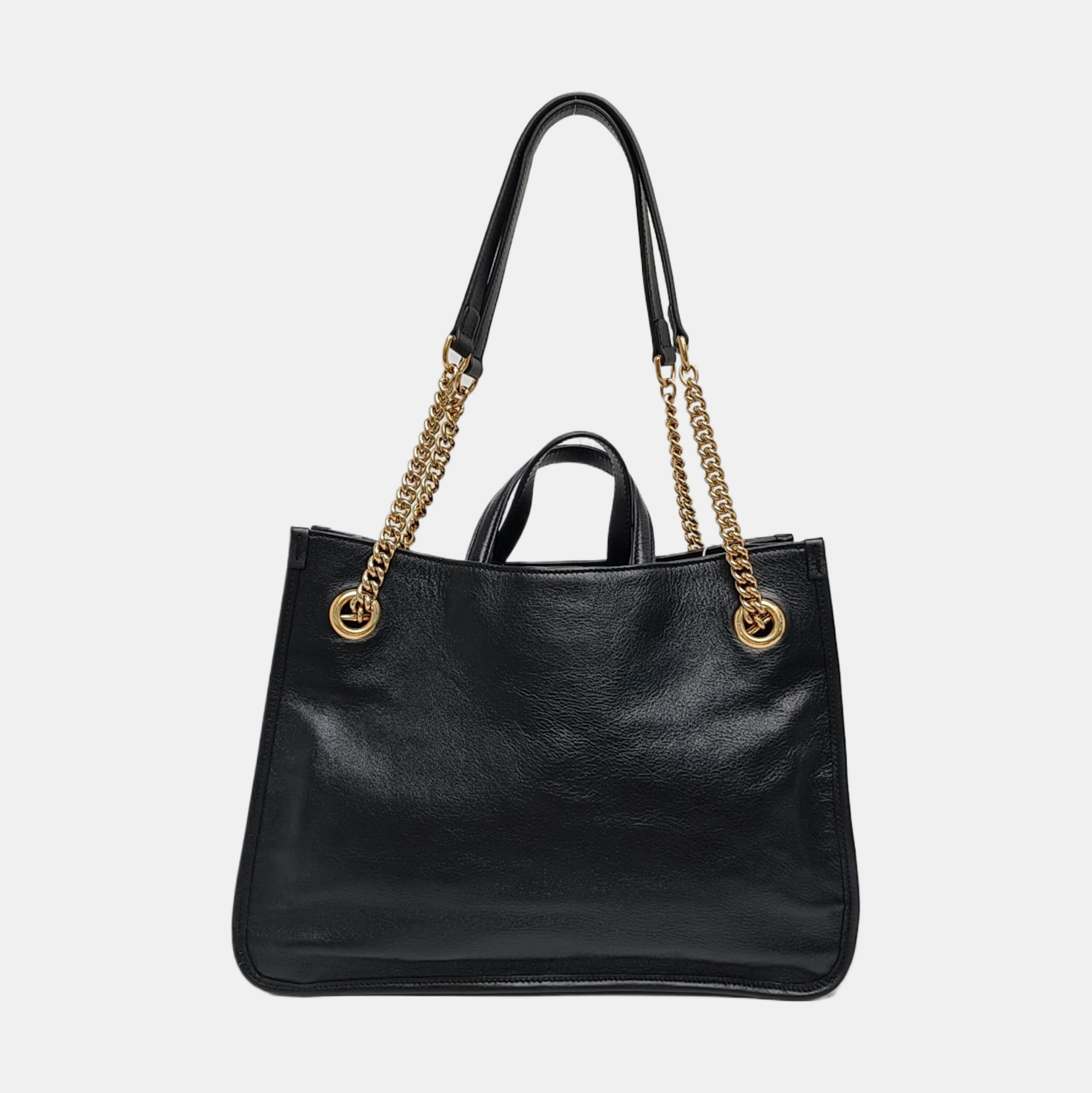 Authenticated pre-owned  Horsebit 1955 Medium Calfskin Black - Tote Bag at Looply
