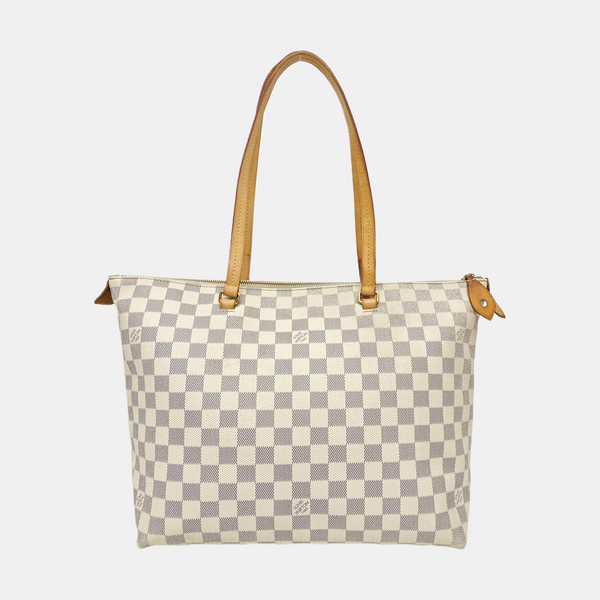 IENA MM Damier Azur Coated Canvas White