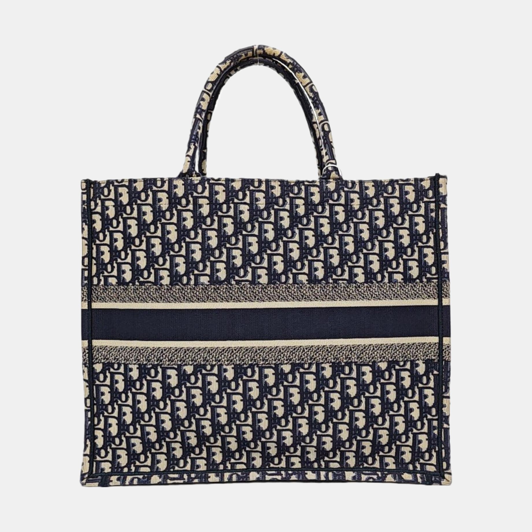 Book Tote Large Oblique Canvas Beige