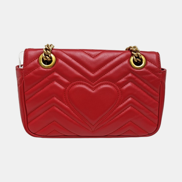 GG Marmont Small Quilted Calfskin Red