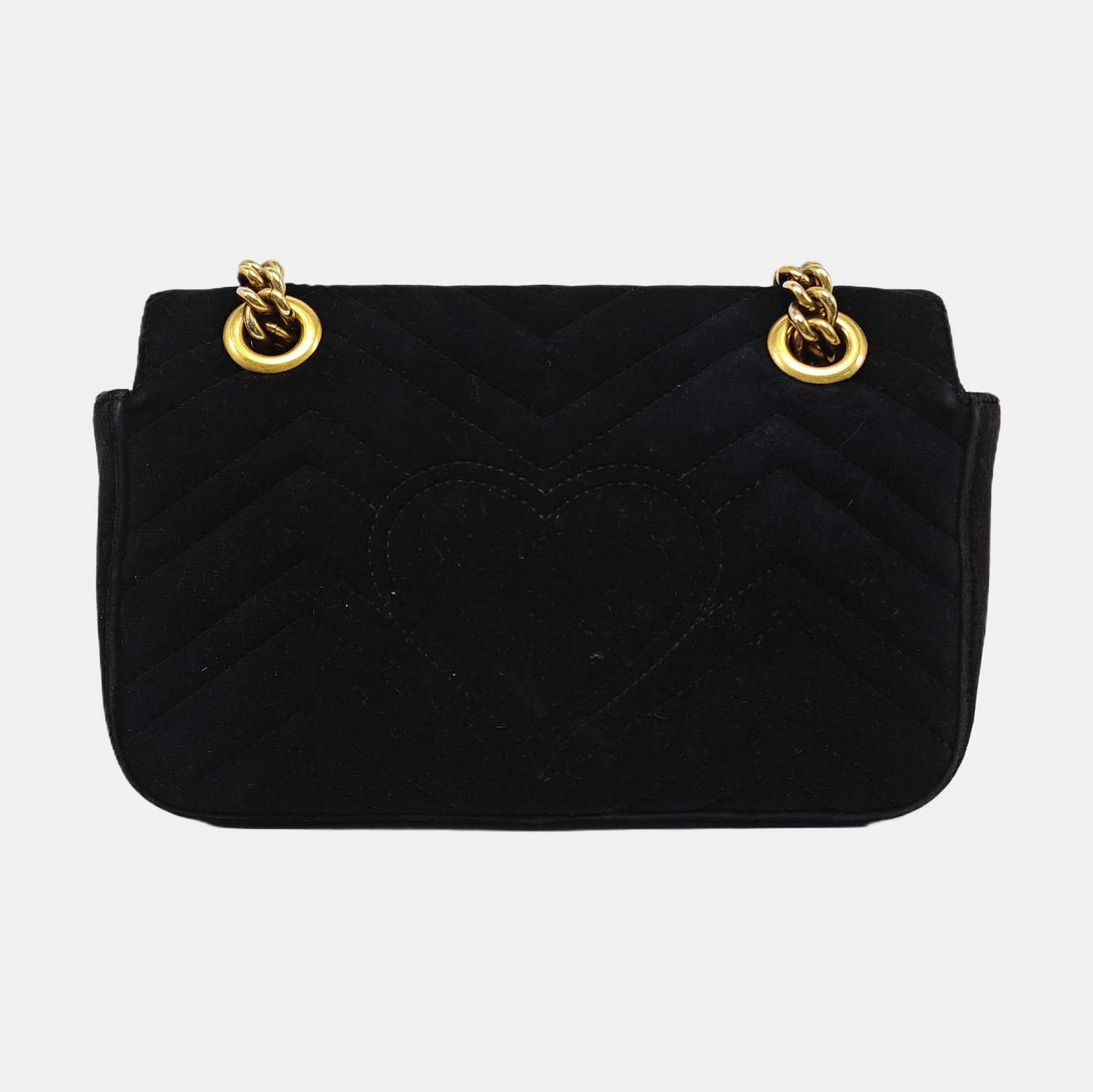 GG Marmont Small Quilted Velvet Black