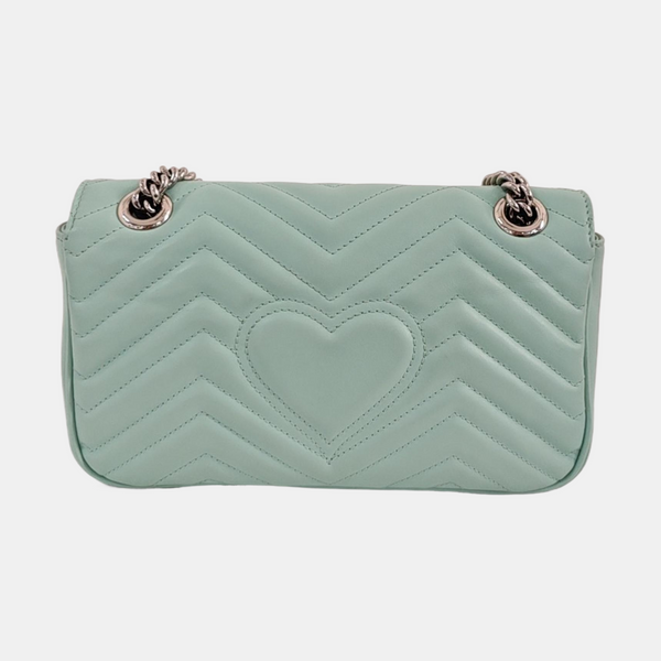 GG Marmont Medium Quilted Calfskin Green