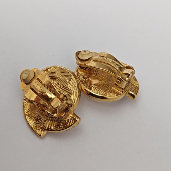 Metal Gold Clip On Earrings