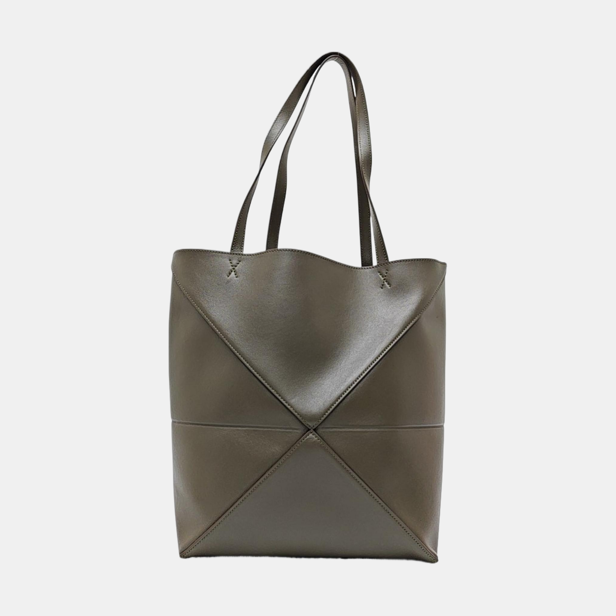 Puzzle Fold Medium Quilted Calfskin Green