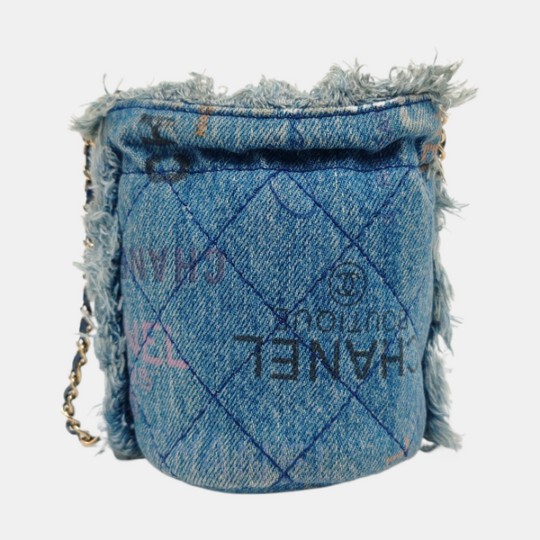 DRAWSTRING Mini Quilted Denim Blue