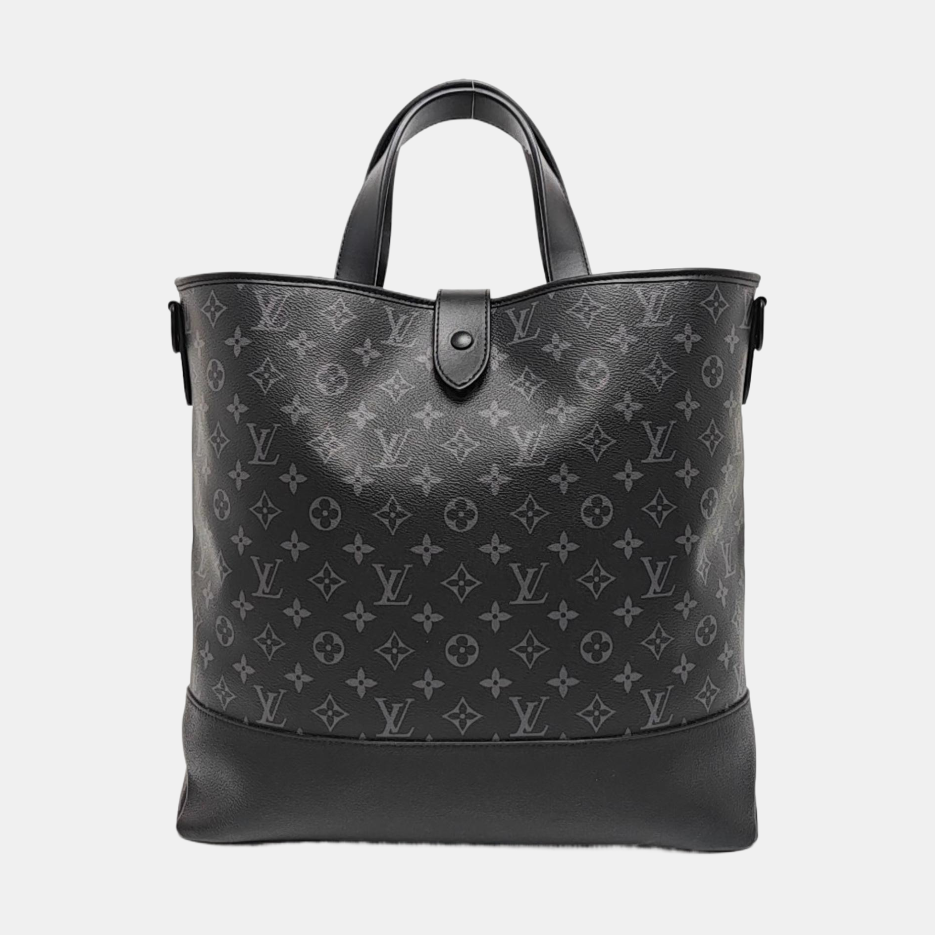 Monogram Coated Canvas Shoulder Bag Black