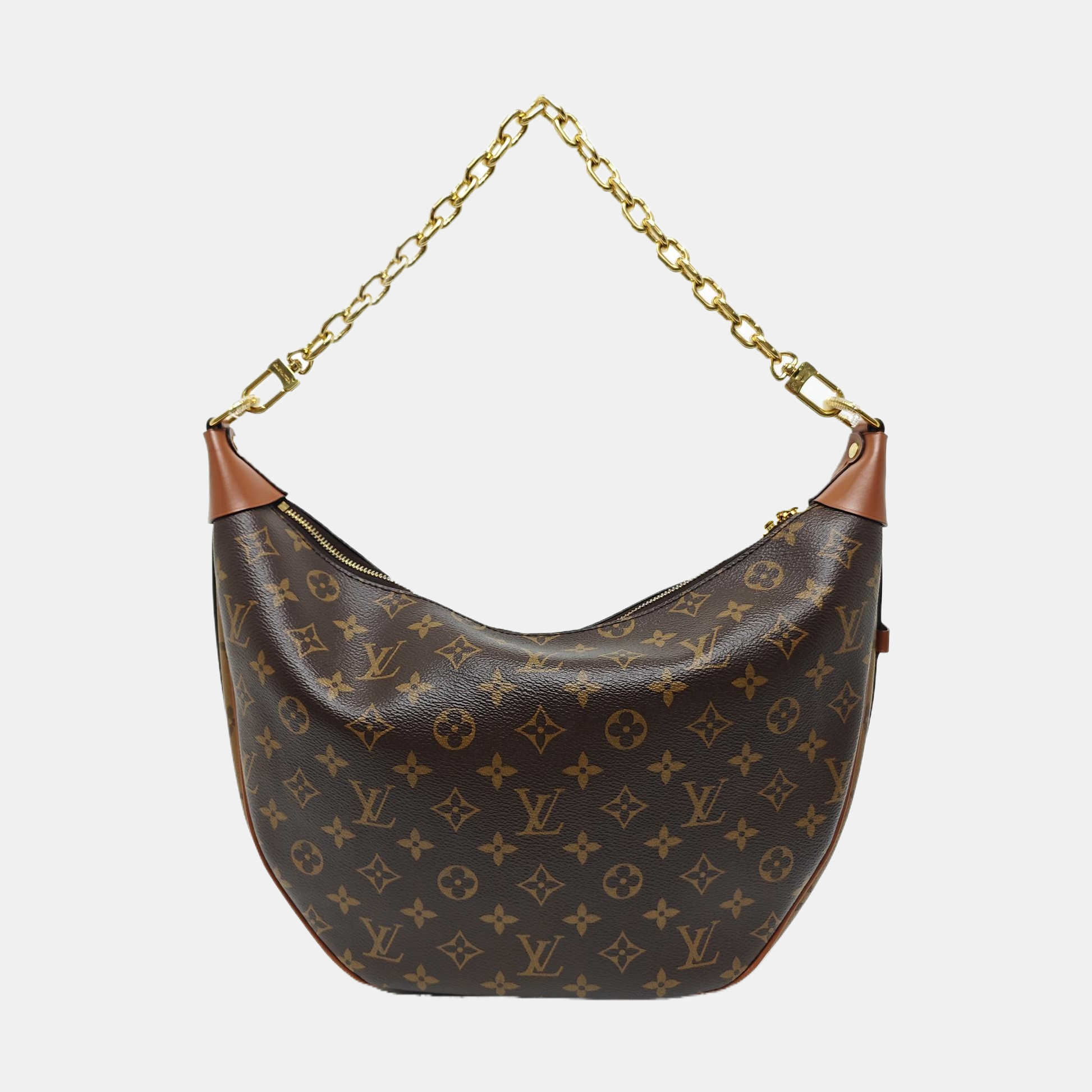 LOOP HOBO Monogram Coated Canvas Brown