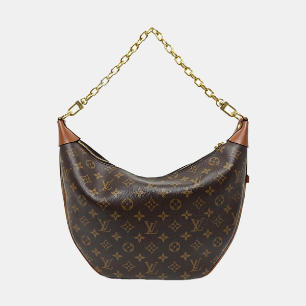 LOOP HOBO Monogram Coated Canvas Brown