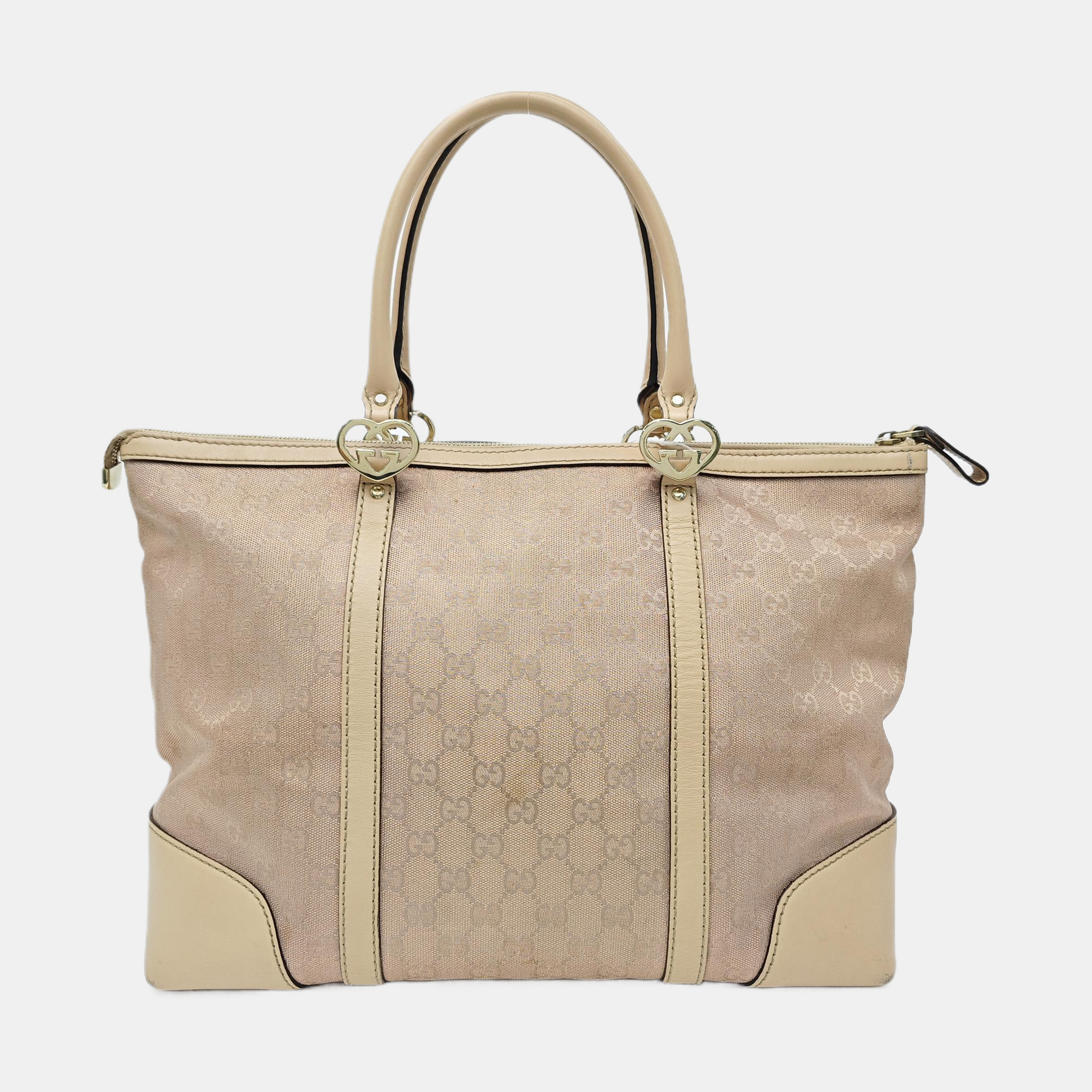 Monogram Canvas Tote Bag Large Pink