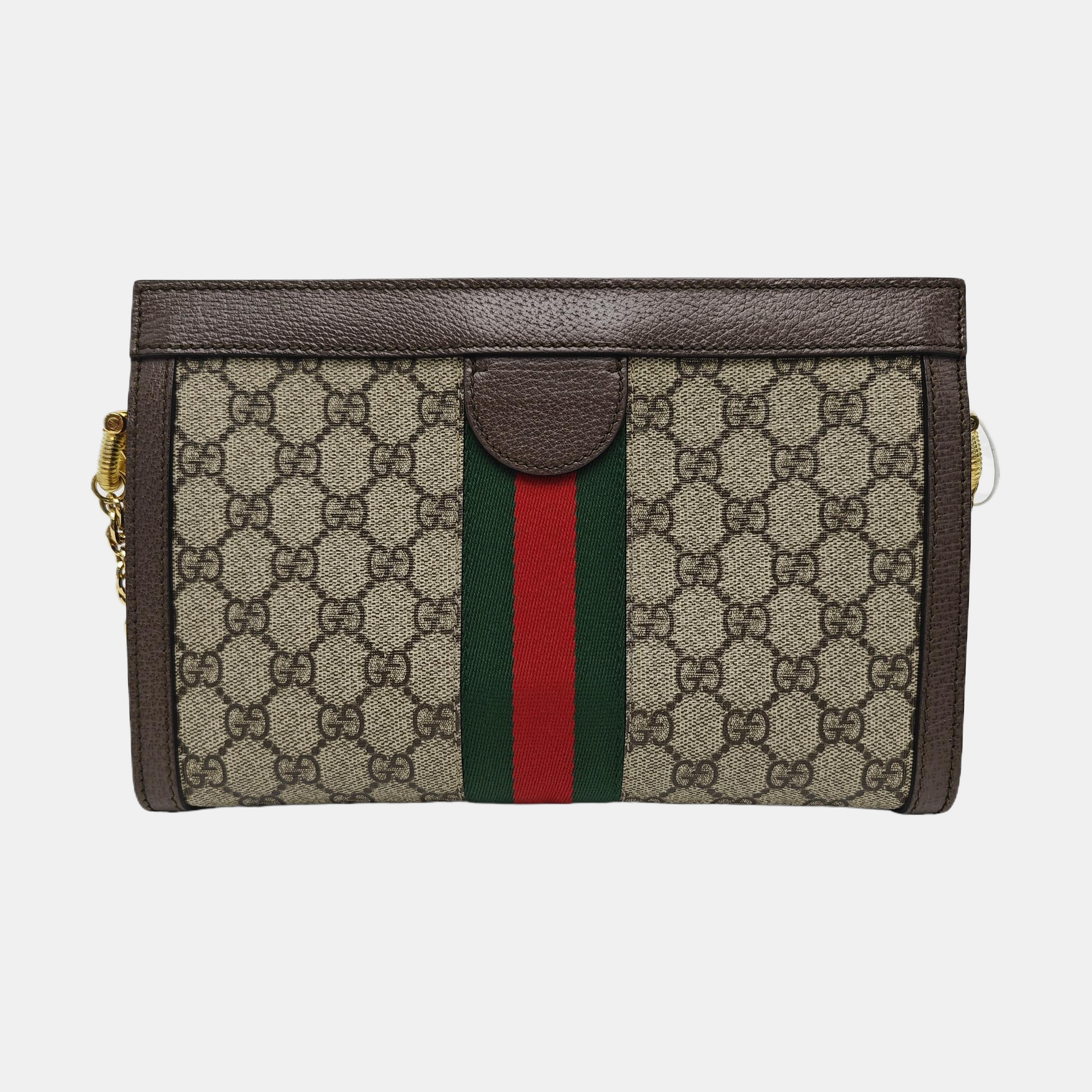 Ophidia Medium Monogram Coated Canvas Beige