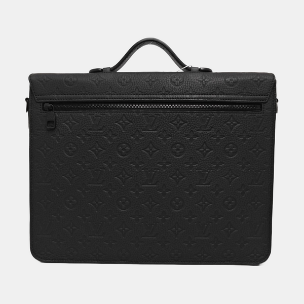 S LOCK Monogram Calfskin Black