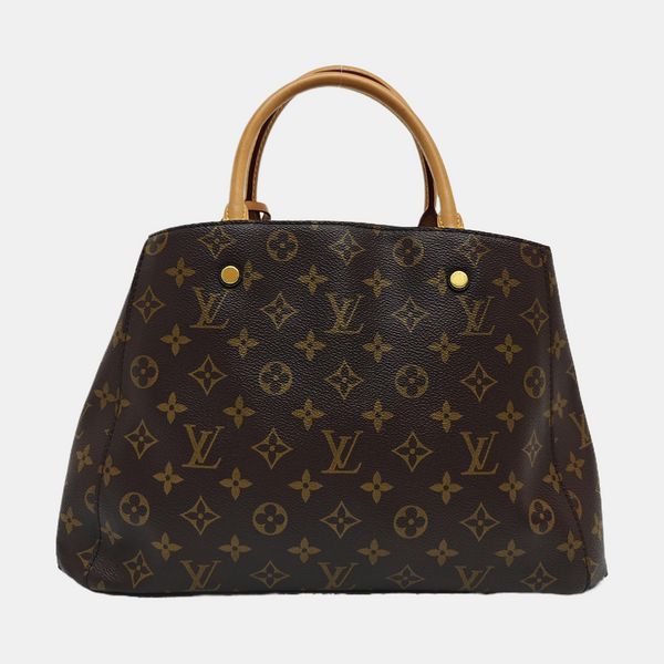 MONTAIGNE GM Monogram Coated Canvas Brown
