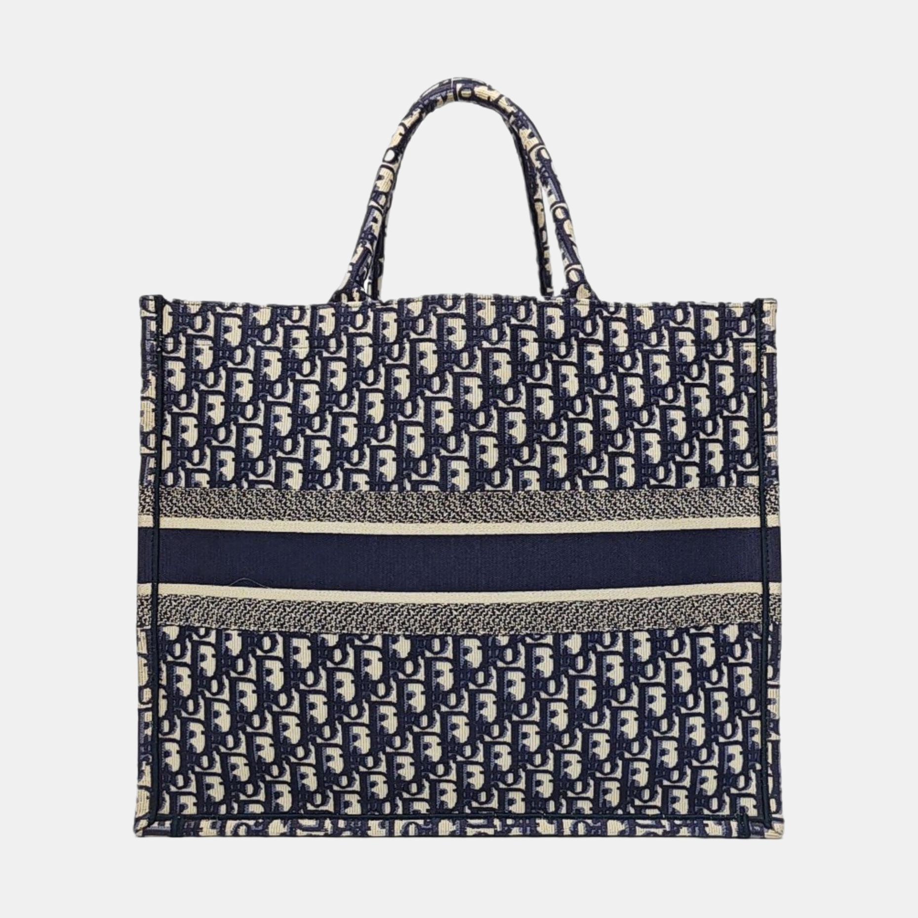 Book Tote Large Oblique Canvas Beige