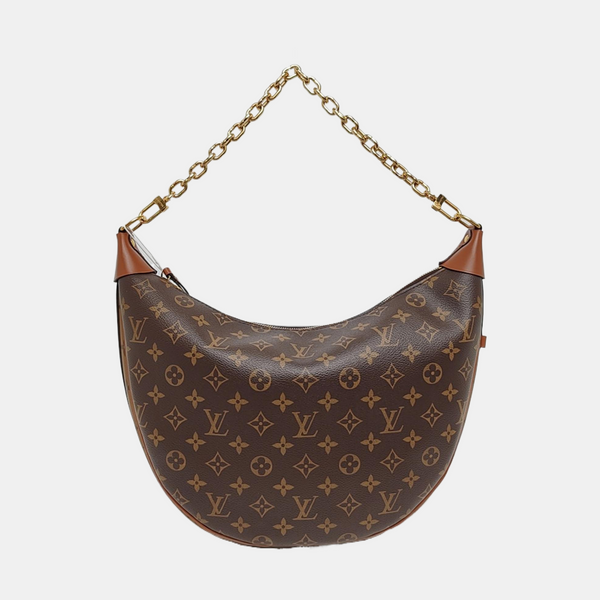 LOOP HOBO Monogram Coated Canvas Brown