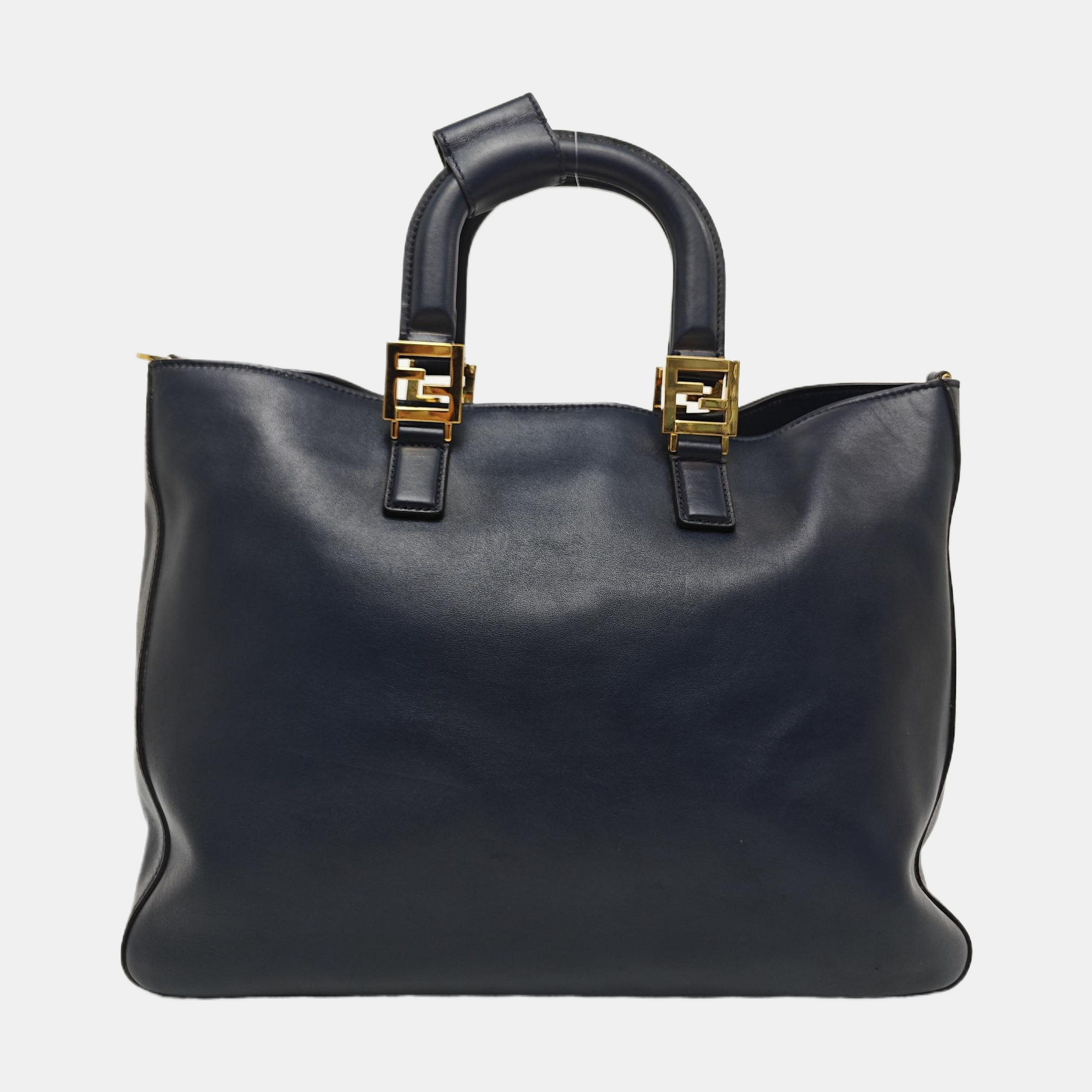 FF Tote Medium Calfskin Blue