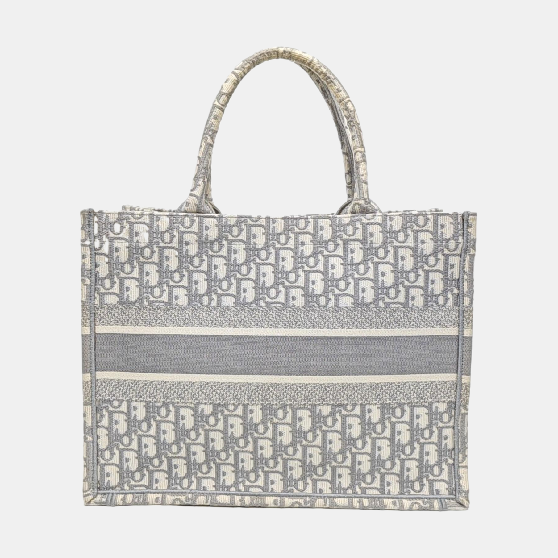 Book Tote Medium Oblique Canvas White