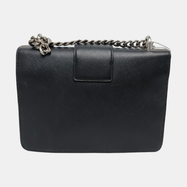 Saffiano Calfskin Crossbody Bag Black