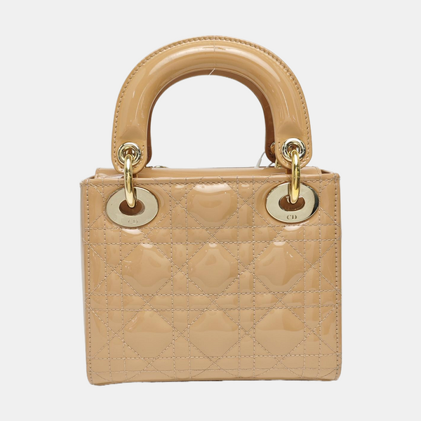 Lady Dior Mini Cannage Patent Leather Pink