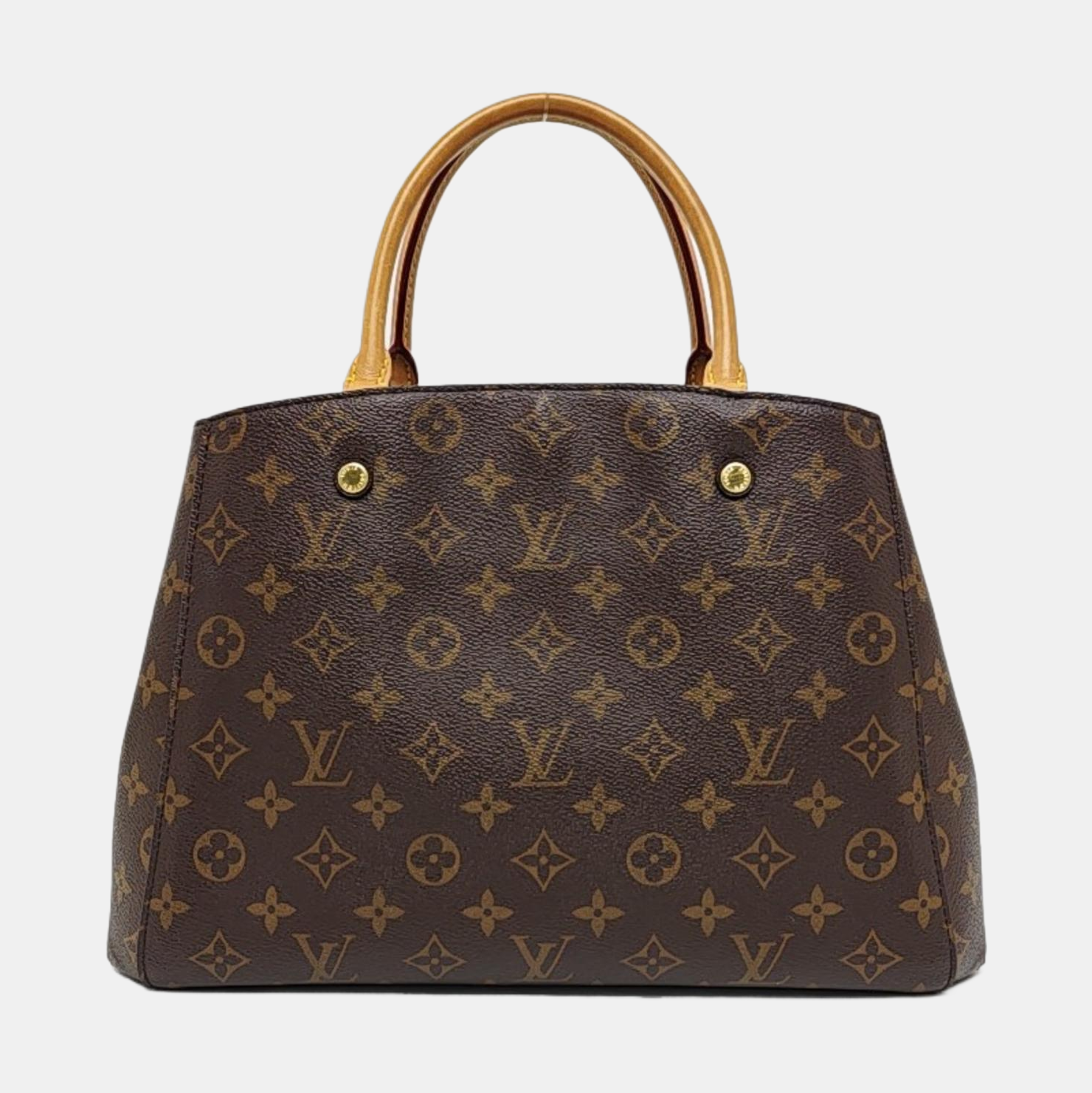MONTAIGNE MM Monogram Coated Canvas Brown