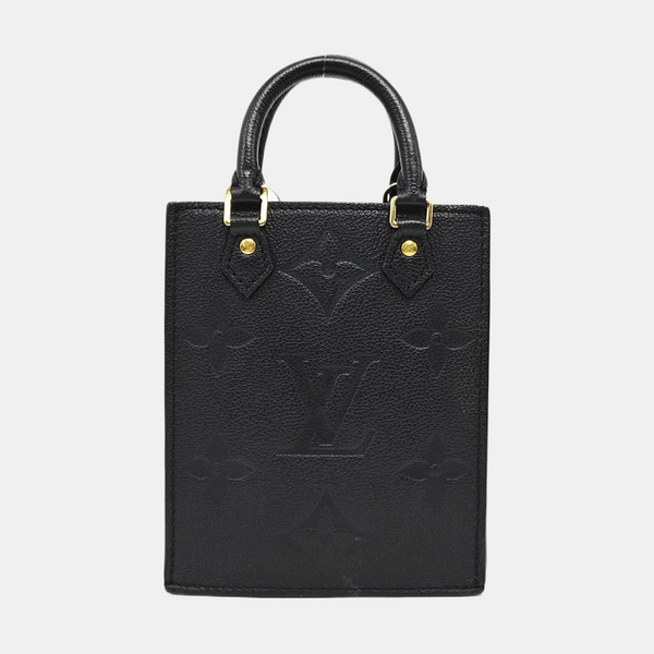 SAC PLAT Mini Calfskin Black