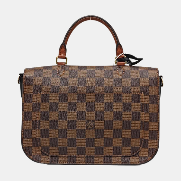 BEAUMARCHAIS Damier Ebene Coated Canvas Brown
