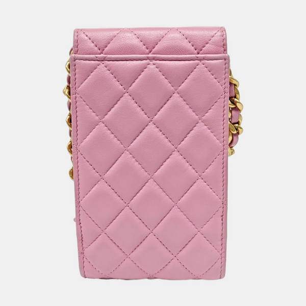 Authenticated pre-owned  TRENDY CC Quilted Lambskin Pink - Shoulder Bag at Looply