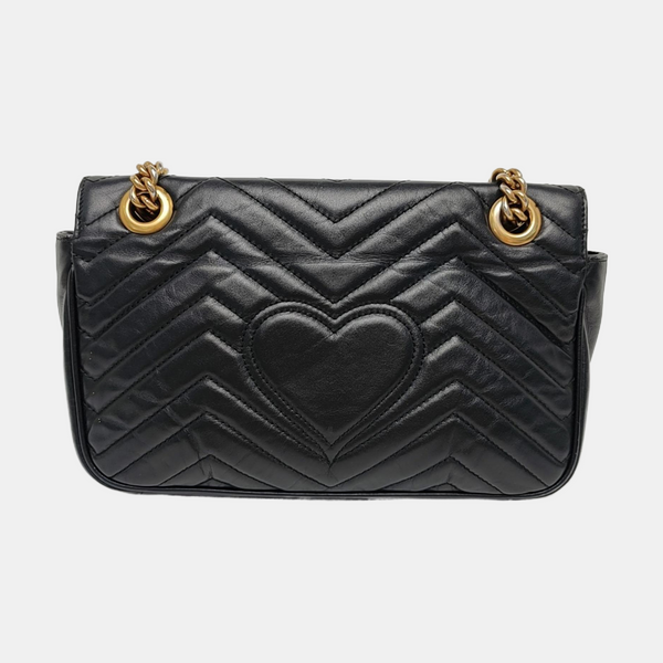 GG Marmont Medium Quilted Calfskin Black