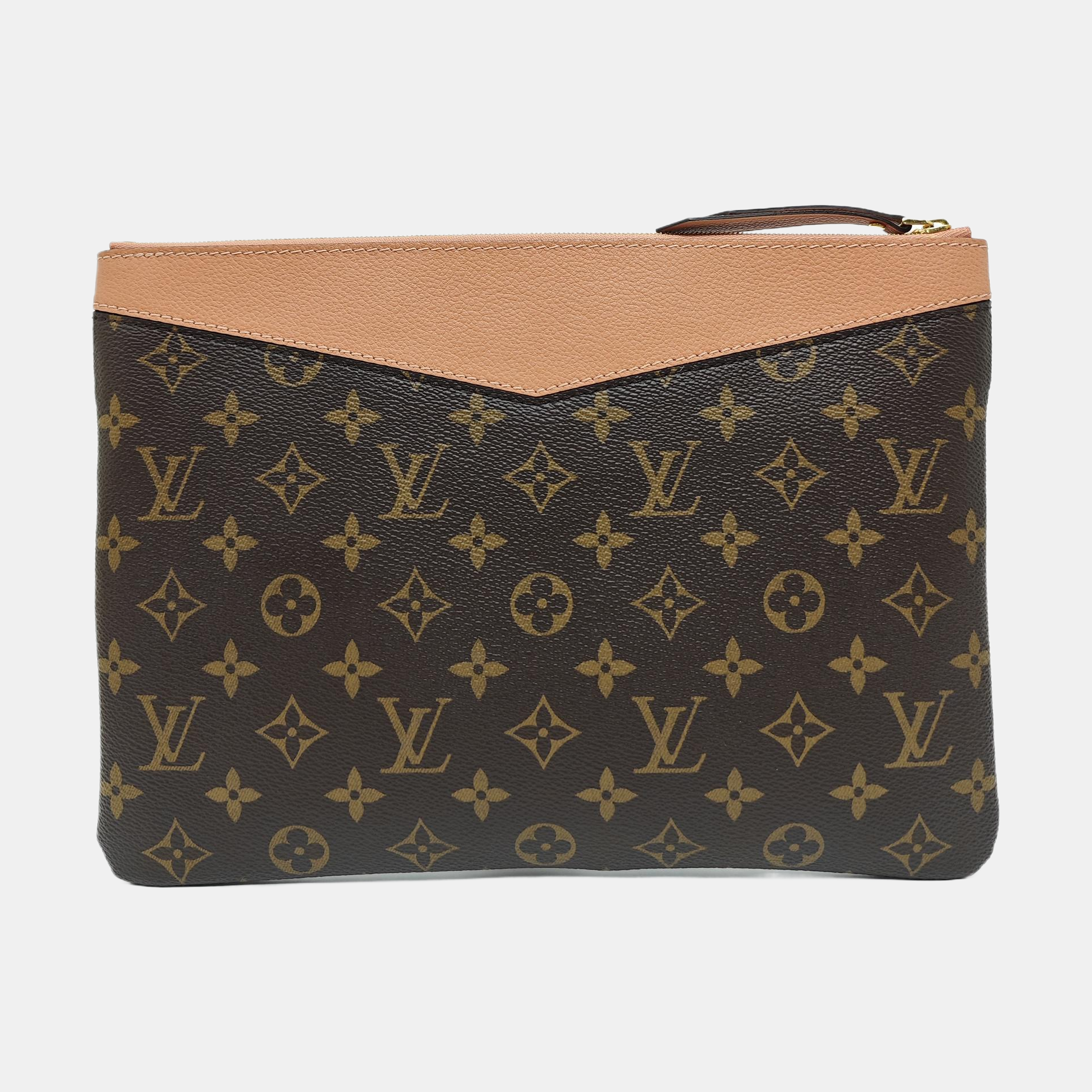 DAILY Monogram Coated Canvas Brown