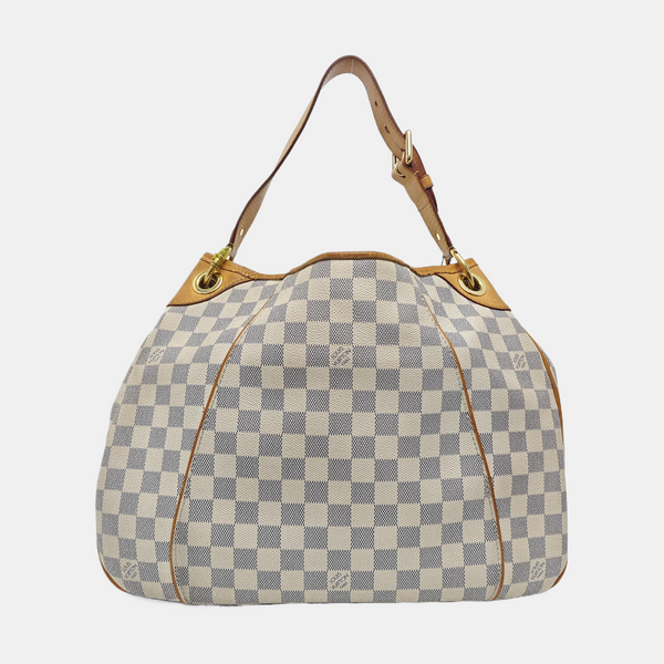GALLIERA PM Damier Azur Coated Canvas White
