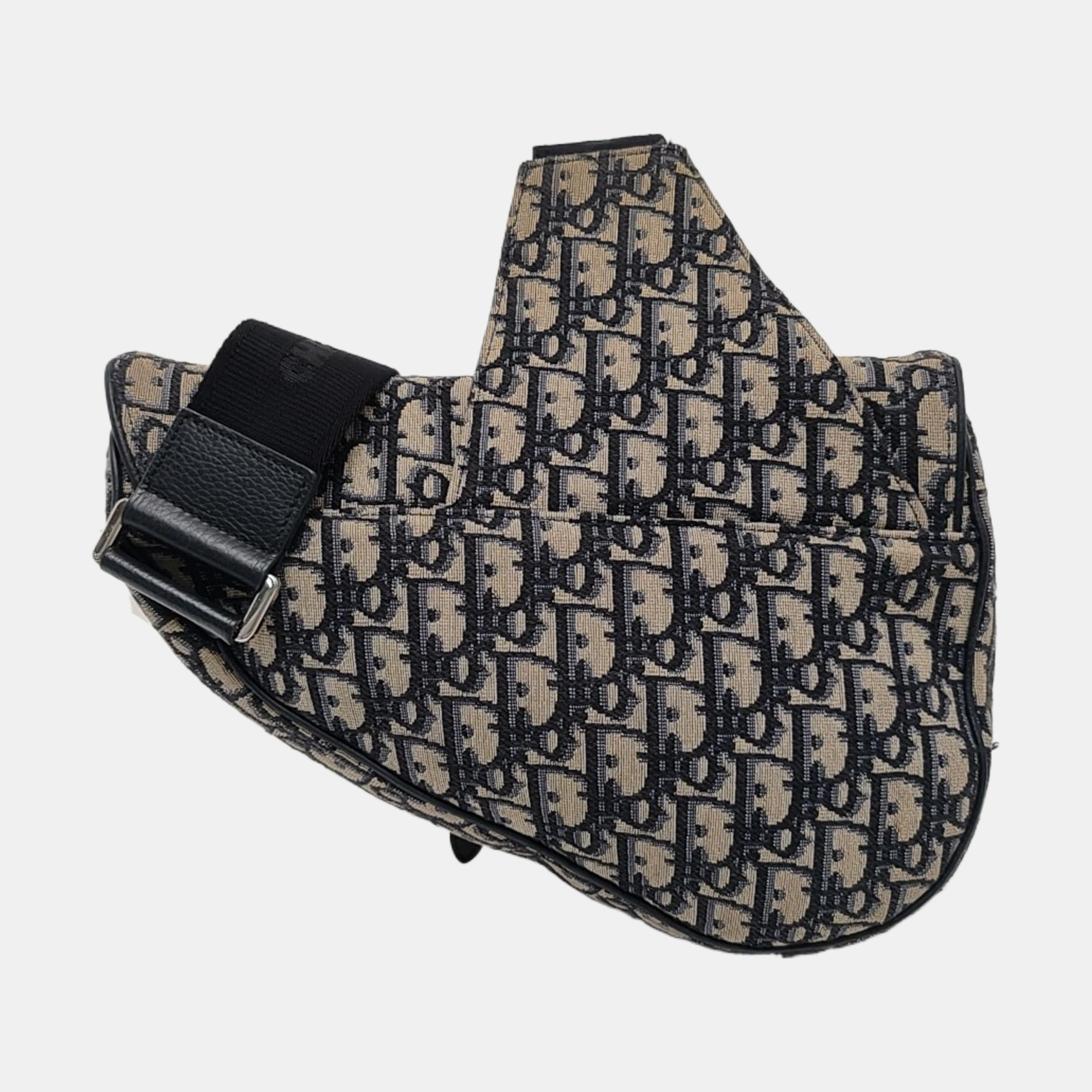 Authenticated pre-owned  Saddle Medium Oblique Canvas Blue - Crossbody Bag at Looply