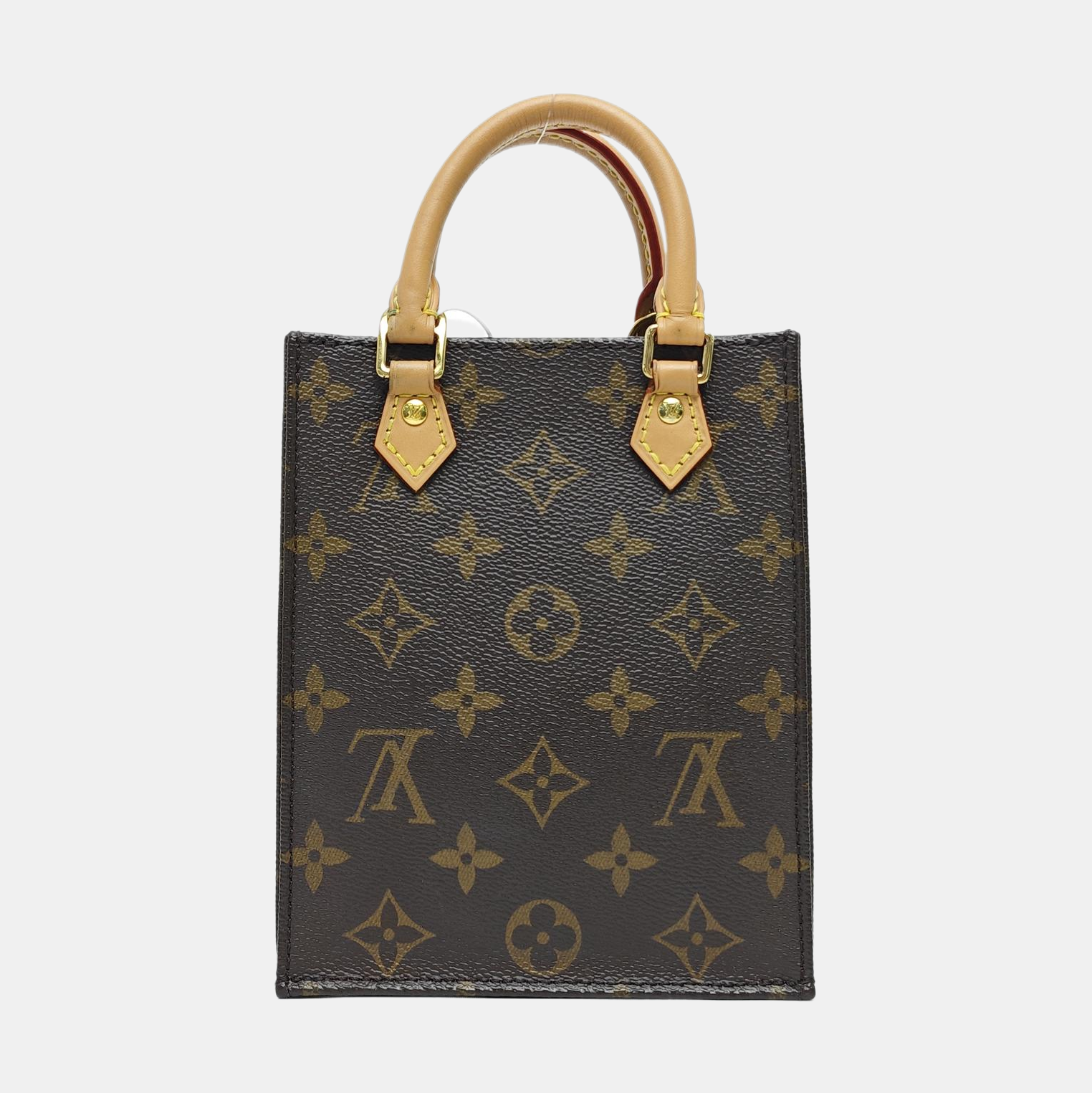 SAC PLAT Mini Monogram Coated Canvas Brown