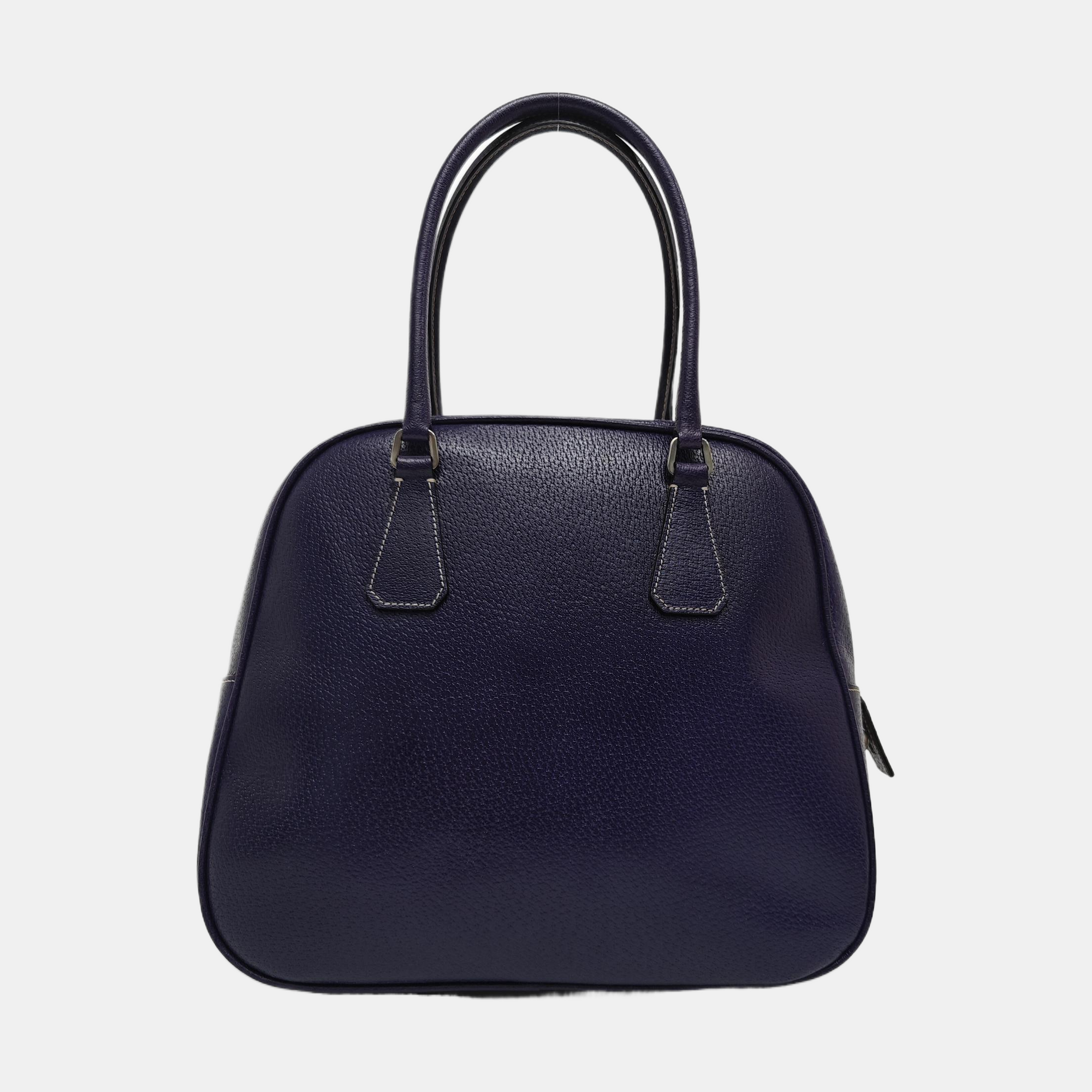 Calfskin Top Handle Bag Purple