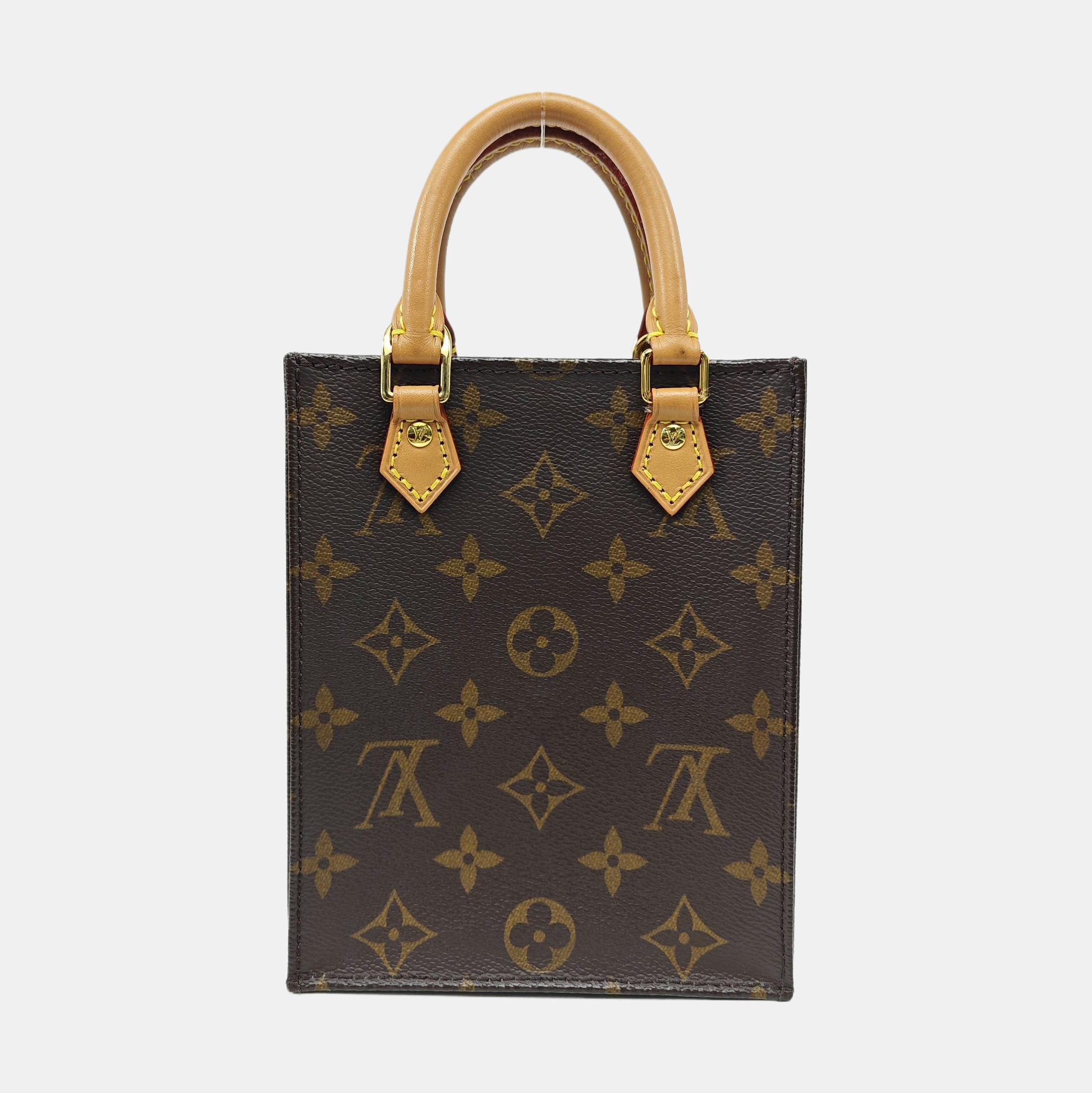 SAC PLAT Mini Monogram Coated Canvas Brown