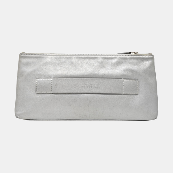 Calfskin Clutch Silver