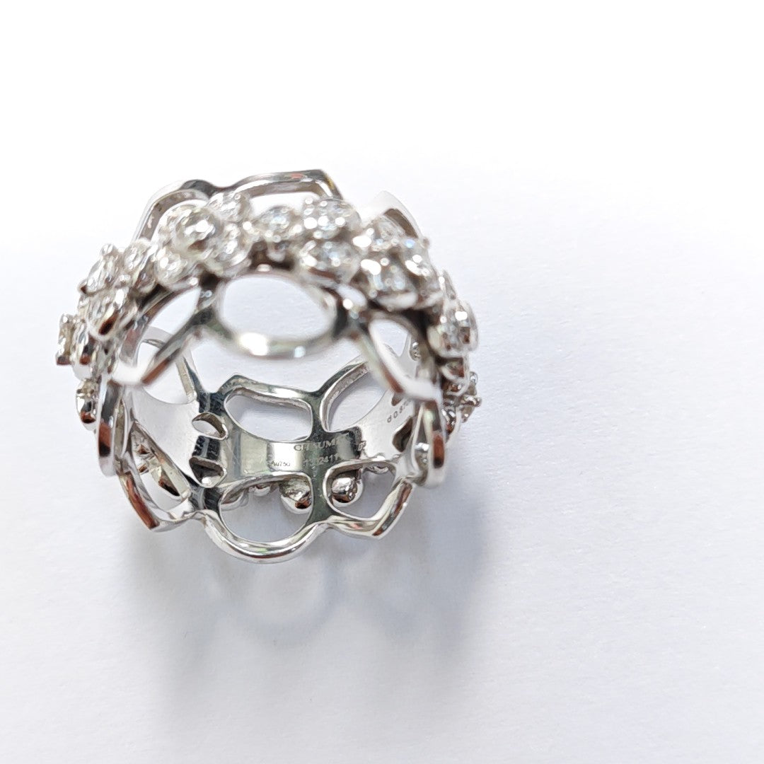 18k White Gold Silver Ring EU 53
