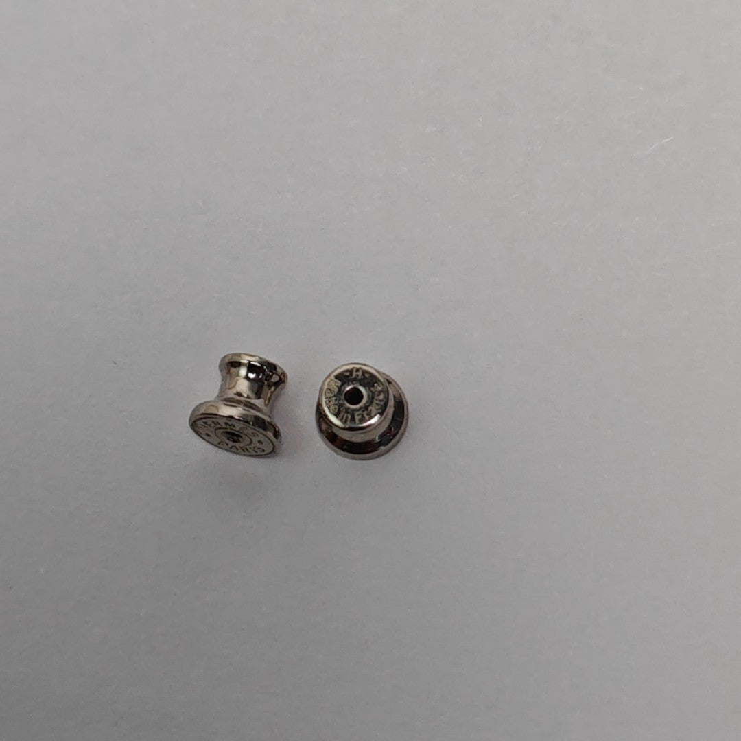 Pop H Metal Black Stud Earrings