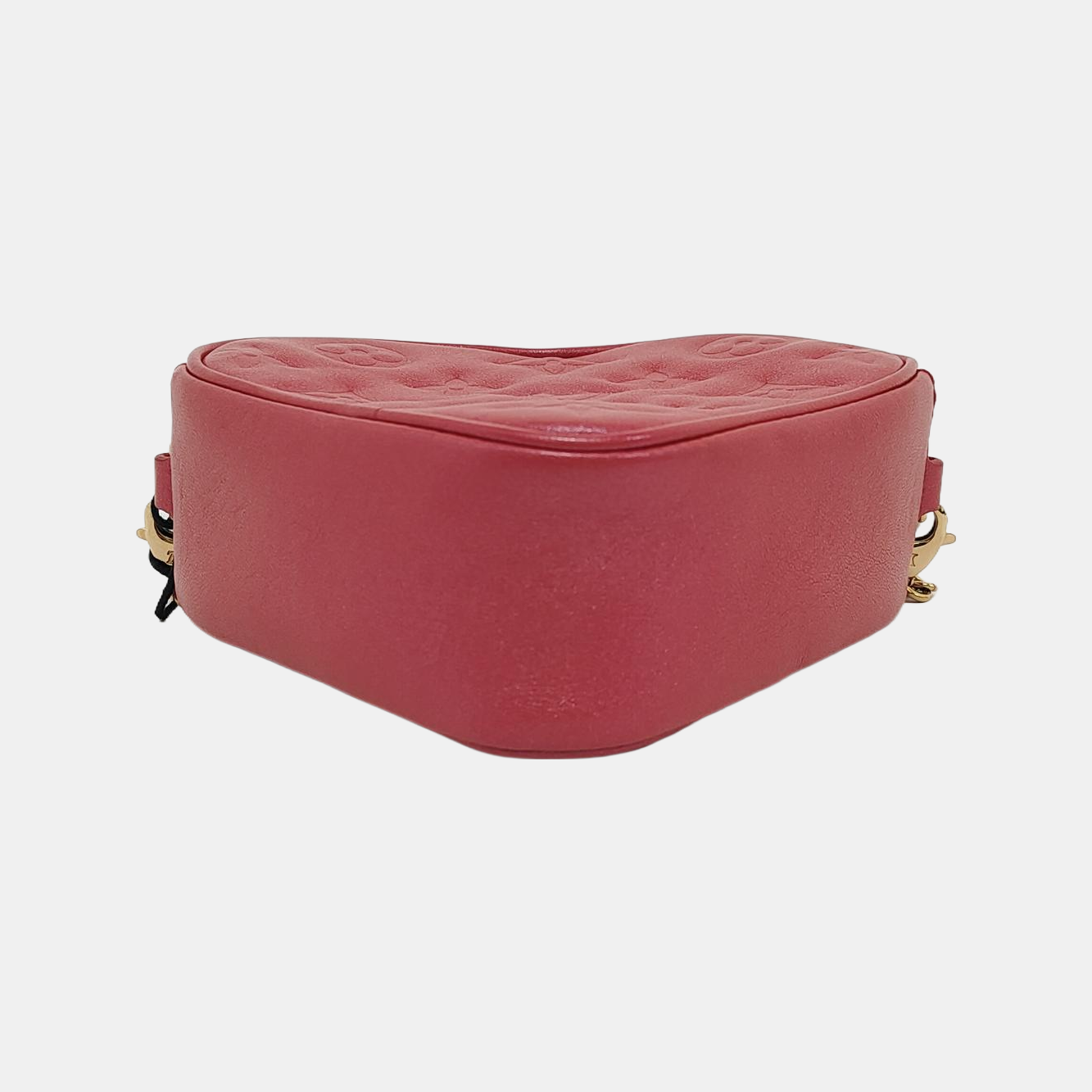HEART ON CHAIN Lambskin Red